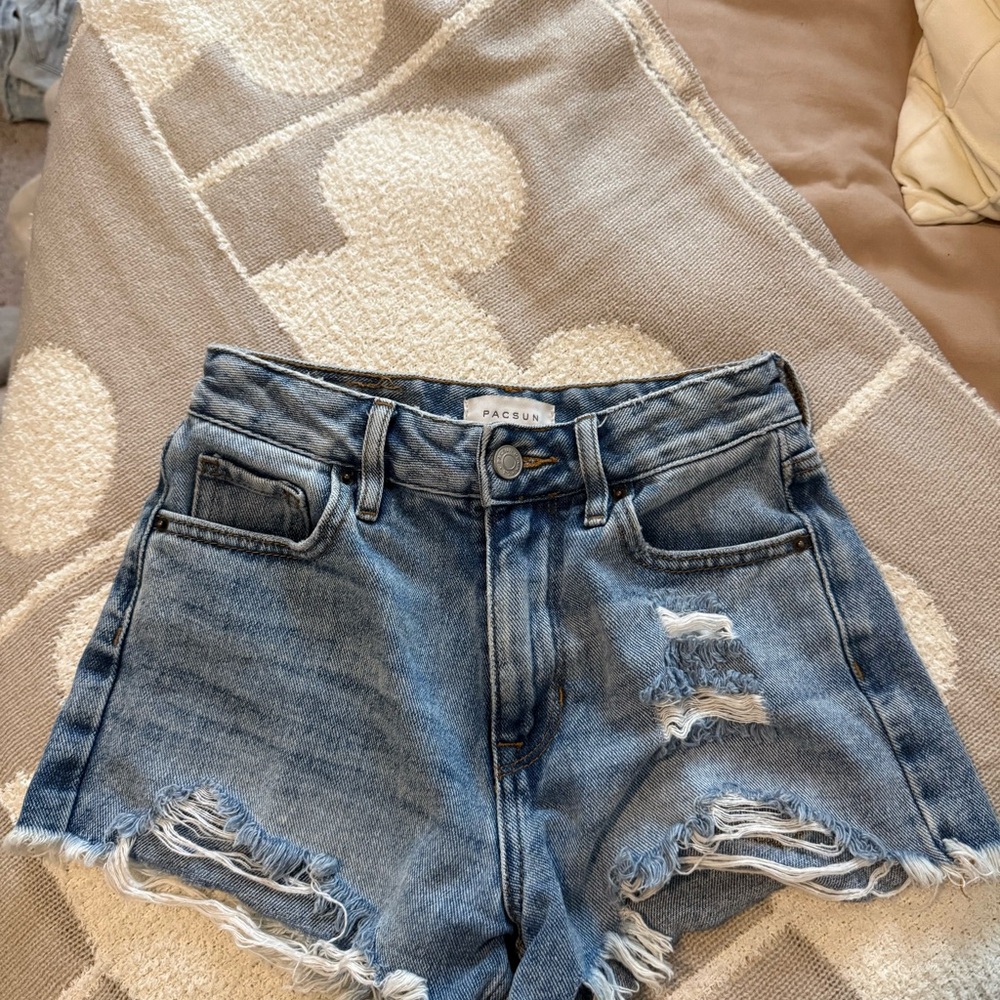 PacSun Light Blue Ripped Jean Shorts